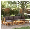 Image de Salon de jardin modulable GENERIQUE 7 pieces 6 personnes bois massif 65 x 65 cm gris