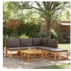 Image de Ensemble de canapés de jardin 6 pièces avec coussins en bois d'acacia et corde 3278841