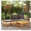 Image de Salon de jardin modulable bois massif marron 4 pieces 3 personnes