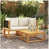 Image de Canapés d'angle de jardin avec coussins 2 pièces Bois d'acacia et rotin 3278876
