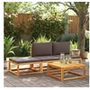 Image de Ensemble de canapés de jardin 4 pièces avec coussins en bois d'acacia et rotin 3278912
