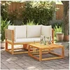 Image de GENERIQUE Salon de jardin modulable - Lot de 2 pièces - Bois massif beige - 2 personnes