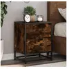 Image de Table de chevet chêne fumé 40x31x50 cm bois d'ingénierie 848678