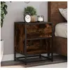 Image de Table de chevet chêne fumé 40x31x50 cm bois d'ingénierie 848688