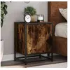 Image de Tables de chevet 2 pcs chêne fumé bois d'ingénierie et métal, meuble de chevet, table d'appoint, armoire de lit, 848714