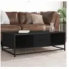 Image de Table basse noir 100x57x35 cm bois d'ingénierie et métal, table d'appoint, table de salon, table latérale, bout de 848759