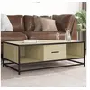 Image de Table basse chêne sonoma 100x57x35cm bois d'ingénierie et métal, table d'appoint, table de salon, table latérale, 848760