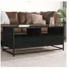 Image de Table basse noir 100x50x45 cm bois d'ingénierie et métal 848784