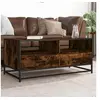 Image de Table basse chêne fumé 100x50x45 cm bois d'ingénierie et métal 848786