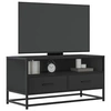 Image de Meuble TV noir 80x34,5x40 cm bois d'ingénierie et métal, banc TV, meuble hifi, centre de divertissement, buffet TV, 848809