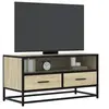 Image de Meuble TV chêne sonoma 80x34,5x40 cm bois d'ingénierie et métal, banc TV, meuble hifi, centre de divertissement, 848810