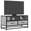 Image de Meuble TV sonoma gris 80x34,5x40 cm bois d'ingénierie et métal, banc TV, meuble hifi, centre de divertissement, 848812