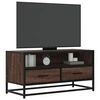 Image de Meuble TV chêne marron 80x34,5x40 cm bois d'ingénierie et métal, banc TV, meuble hifi, centre de divertissement, 848813