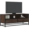 Image de Meuble TV chêne marron 100x34,5x40cm bois d ingénierie et métal