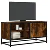 Image de Meuble TV chêne fumé 80x34,5x40 cm bois d'ingénierie et métal, banc TV, meuble hifi, centre de divertissement, buffet 848821