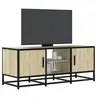 Image de Meuble TV chêne sonoma 100x35x41 cm bois d'ingénierie et métal, banc TV, meuble hifi, centre de divertissement, 848835