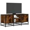 Image de Meuble TV chêne fumé 100x35x41 cm bois d ingénierie et métal