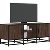 Image de Meuble TV chêne marron 100x35x41 cm bois d'ingénierie et métal, banc TV, meuble hifi, centre de divertissement, 848838