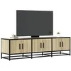 Image de Meuble TV chêne sonoma 150x35x41 cm bois d'ingénierie et métal, banc TV, meuble hifi, centre de divertissement, 848860