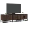 Image de Meuble TV chêne marron 150x35x41 cm bois d'ingénierie et métal, banc TV, meuble hifi, centre de divertissement, 848863