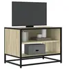 Image de Meuble TV chêne sonoma 61x40x46 cm bois d'ingénierie et métal, banc TV, meuble hifi, centre de divertissement, buffet 848880