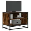 Image de Meuble TV chêne fumé 61x40x46 cm bois d ingénierie et métal