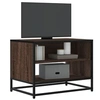 Image de Meuble TV chêne marron 61x40x46 cm bois d ingénierie et métal