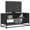 Image de Meuble TV noir 91x40x46 cm bois d'ingénierie et métal, banc TV, meuble hifi, centre de divertissement, buffet TV, 848884