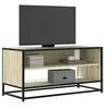 Image de Meuble TV chêne sonoma 91x40x46 cm bois d'ingénierie et métal, banc TV, meuble hifi, centre de divertissement, buffet 848885