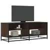 Image de Meuble TV chêne marron 120,5x40x46cm bois d'ingénierie et métal, banc TV, meuble hifi, centre de divertissement, 848893