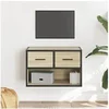 Image de Meuble TV chêne sonoma 60x31x39,5 cm bois d'ingénierie et métal, support TV, armoire média, console TV, meuble HiFi, 848910