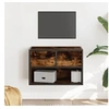 Image de Meuble TV chêne fumé 60x31x39,5 cm bois d'ingénierie et métal, support TV, armoire média, console TV, meuble HiFi, 848911