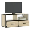Image de Meuble TV chêne sonoma 80x31x39,5 cm bois d'ingénierie et métal, support TV, armoire média, console TV, meuble HiFi, 848920