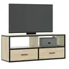 Image de Meuble TV chêne sonoma 100x31x39,5cm bois d'ingénierie et métal, support TV, armoire média, console TV, meuble HiFi, 848930