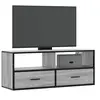 Image de Meuble TV sonoma gris 100x31x39,5 cm bois d'ingénierie et métal, support TV, armoire média, console TV, meuble HiFi, 848932
