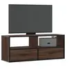 Image de Meuble TV chêne marron 100x31x39,5cm bois d ingénierie et métal