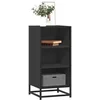 Image de Buffet noir 35,5x35x76 cm bois d ingénierie et métal