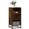 Image de Buffet chêne fumé 35,5x35x76 cm bois d'ingénierie et métal, armoire de rangement, meuble d'entrée, meuble d'appoint 848951