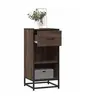 Image de Buffet chêne marron 35,5x35x76 cm bois d'ingénierie et métal, armoire de rangement, meuble d'entrée, meuble d'appoint 848958