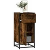 Image de Buffet chêne fumé 35,5x35x76 cm bois d ingénierie et métal