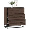Image de Buffet chêne marron 68x35x76 cm bois d'ingénierie et métal, armoire de rangement, armoire de couloir, armoire 848973