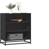 Image de Buffet noir 68x35x76 cm bois d ingénierie et métal