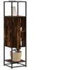 Image de Buffet haut chêne fumé 35,5x35x139 cm bois d ingénierie métal