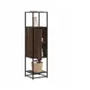 Image de Buffet haut chêne marron 35,5x35x139 cm bois d'ingénierie métal, armoire latérale, armoire de rangement haute, 849038