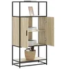 Image de Buffet haut chêne sonoma 68x35x139 cm bois d'ingénierie métal, armoire latérale, armoire de rangement haute, vitrine 849040