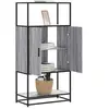 Image de Buffet haut sonoma gris 68x35x139 cm bois d'ingénierie et métal, armoire latérale, armoire de rangement haute, 849042