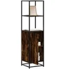 Image de Buffet haut chêne fumé 35,5x35x139 cm bois d'ingénierie métal, armoire latérale, armoire de rangement haute, vitrine 849046