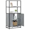 Image de Buffet haut sonoma gris 68x35x139 cm bois d'ingénierie et métal, armoire latérale, armoire de rangement haute, 849052
