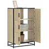 Image de Buffet haut chêne sonoma 68x35x106,5 cm bois ingénierie métal, armoire latérale, armoire de rangement haute, vitrine 849070
