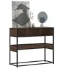 Image de Table console chêne marron 90x35x80 cm bois d ingénierie